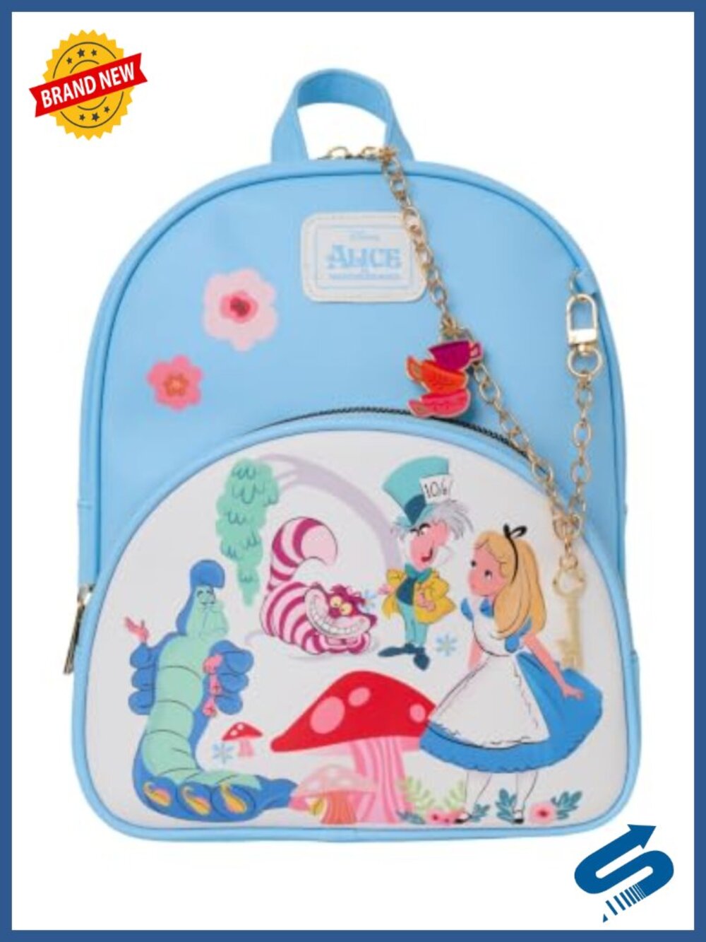 Disney Alice in Wonderland Mini Backpack Faux Leather